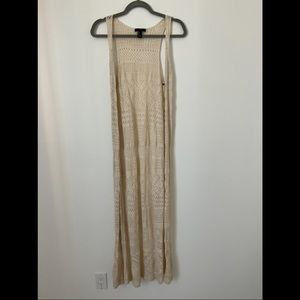 Forever 21 size L tan maxi cardigan